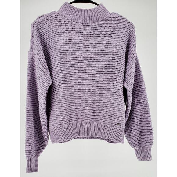 HOLLISTER‎ Women's Size Medium Soft Purple Pullover Mock Neck Crop Sweater New - Picture 1 of 5